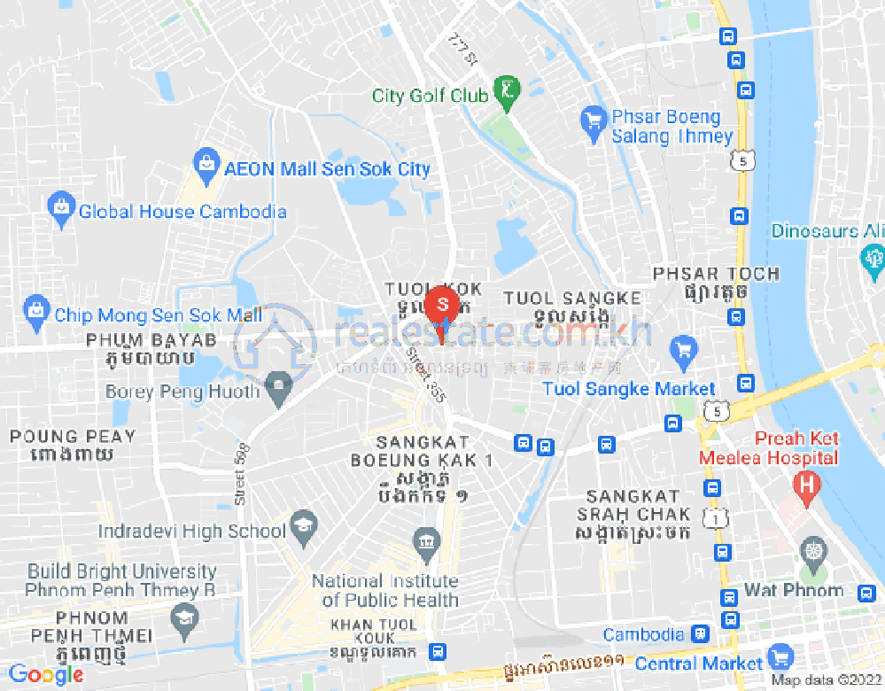 吐尔桑克, 雷西郊区, 金边地图