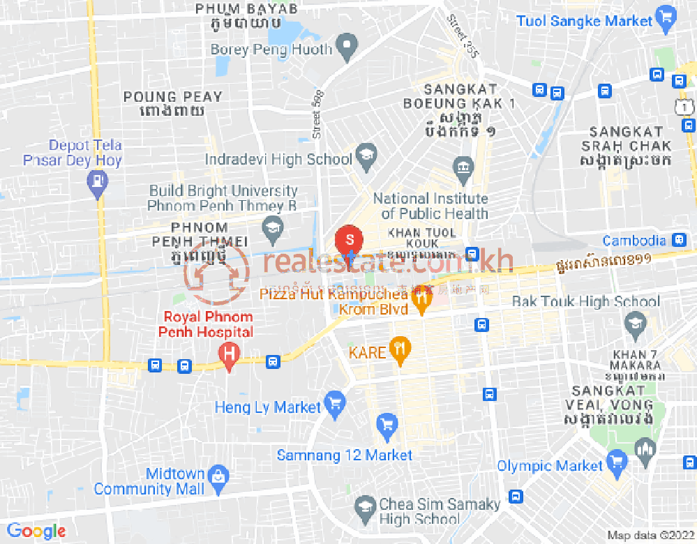 Mapa: Tuek L'ak 2, Toul Kork, Phnom Penh