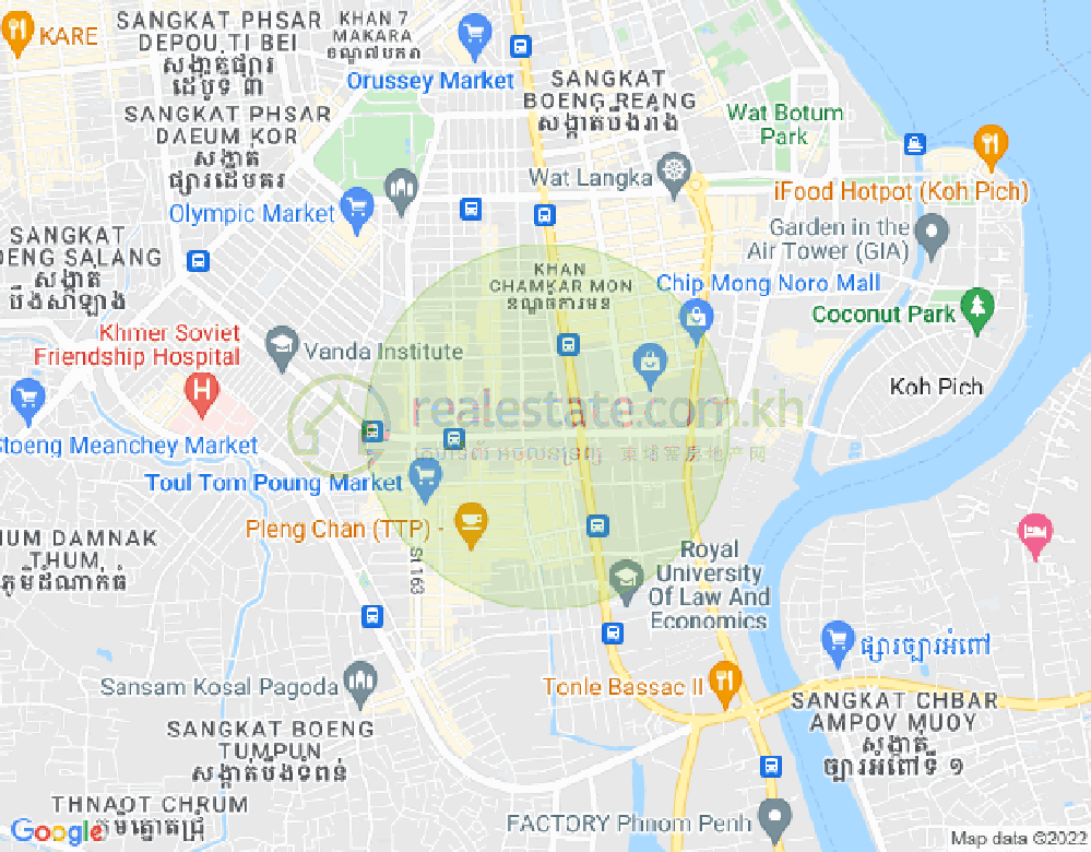 Mapa: BKK 2, Boeng Keng Kang, Phnom Penh