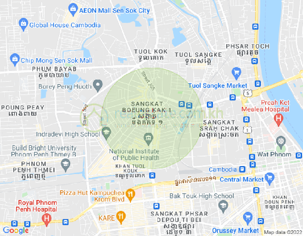 万谷湖1分区, 堆谷区, 金边地图