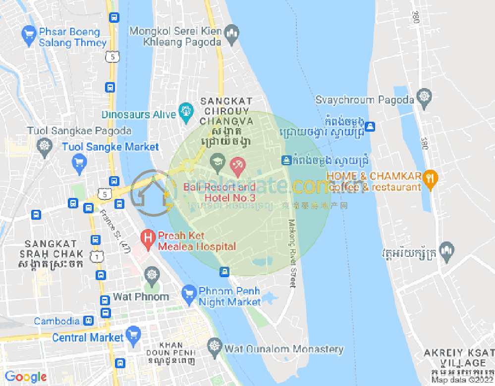 Map of Chroy Changvar, Phnom Penh