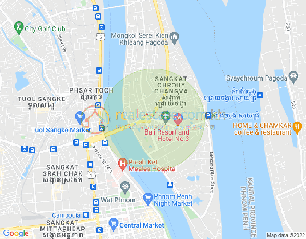 Properties Dabest, 수정화구, 프놈펜 지도