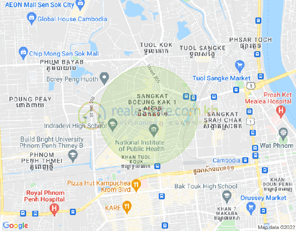 万谷湖1分区, 堆谷区, 金边地图