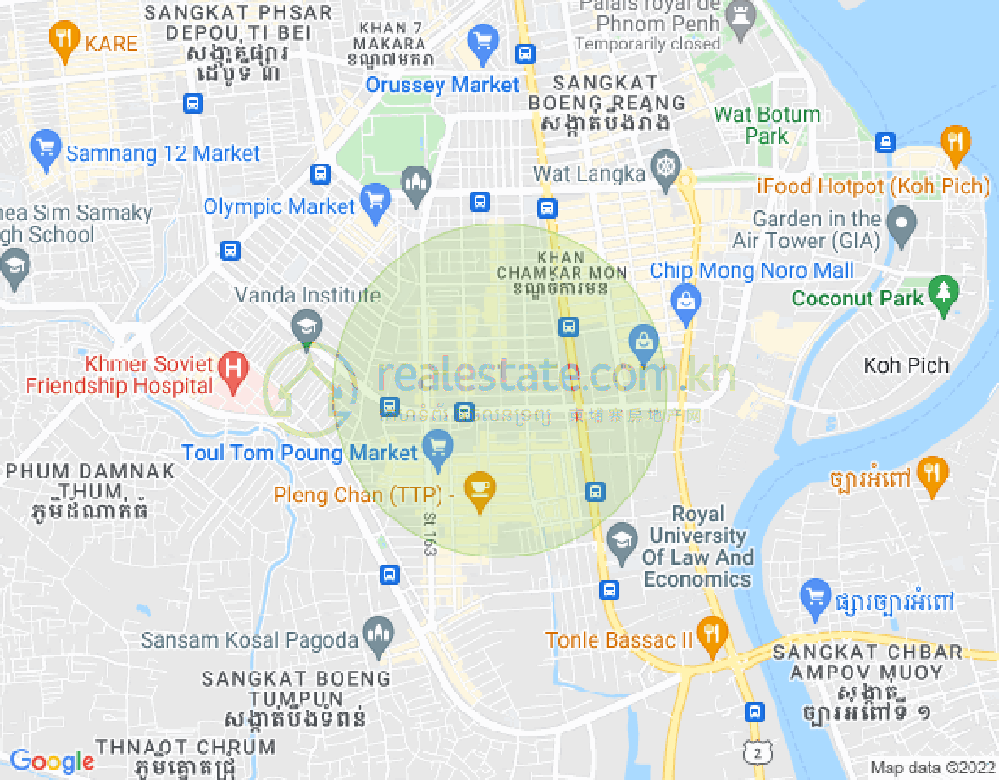 Mapa: BKK 3, Boeng Keng Kang, Phnom Penh