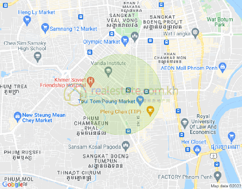 Mapa: Toul Tum Poung 2, Chamkarmon, Phnom Penh