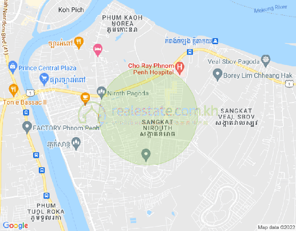 Mapa: Nirouth, Chbar Ampov, Phnom Penh