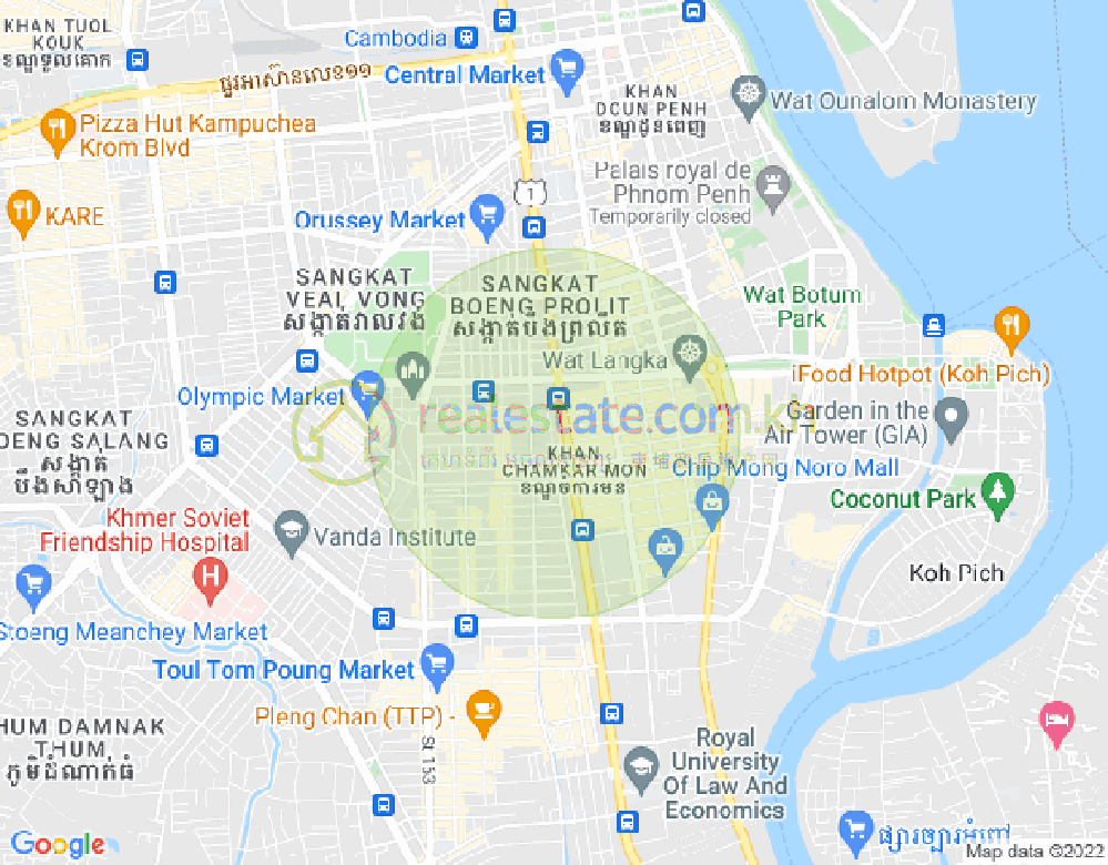 Mapa: BKK 2, Boeng Keng Kang, Phnom Penh