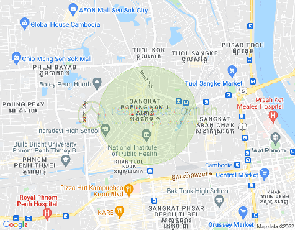 万谷湖1分区, 堆谷区, 金边地图