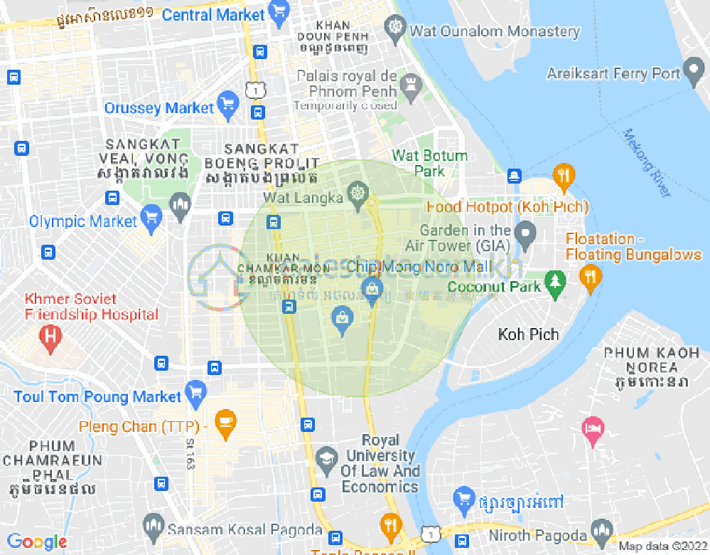Mapa: BKK 2, Boeng Keng Kang, Phnom Penh