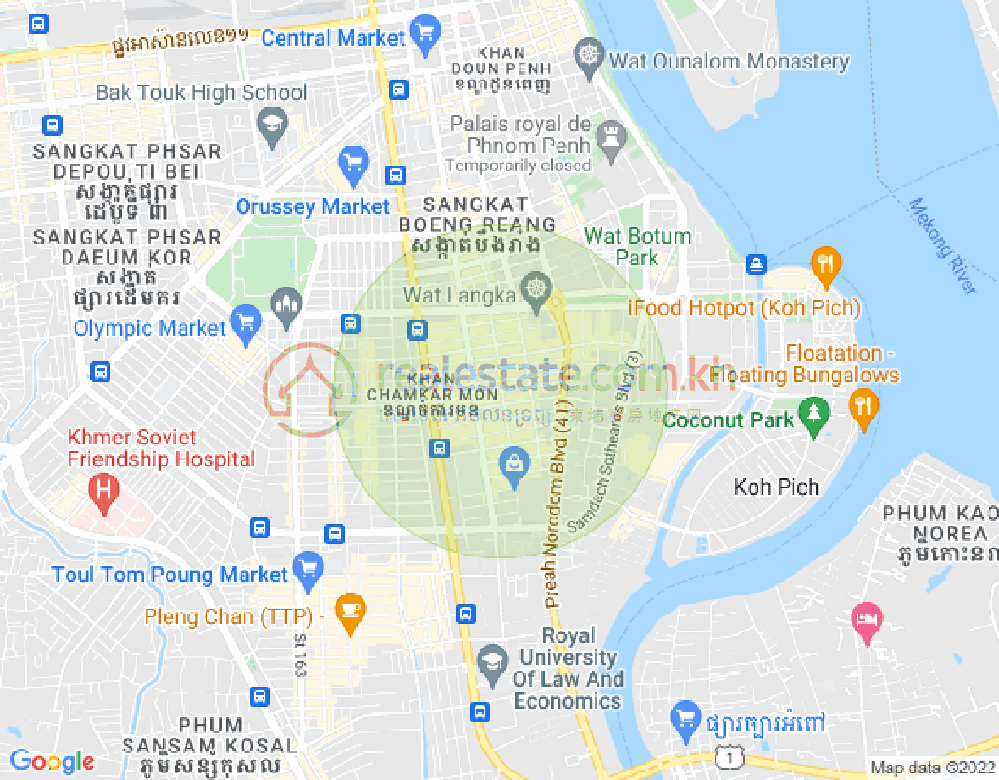 万景岗3分区（BKK3), 波哥堪, 金边地图
