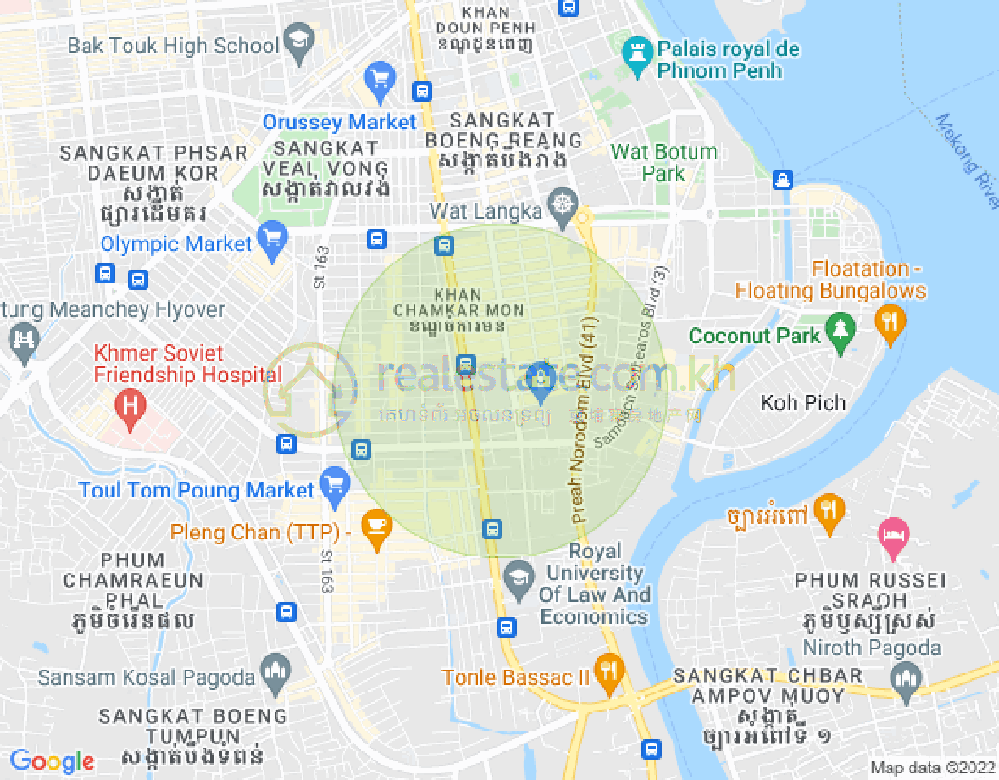 Map of BKK 2, Boeng Keng Kang, Phnom Penh