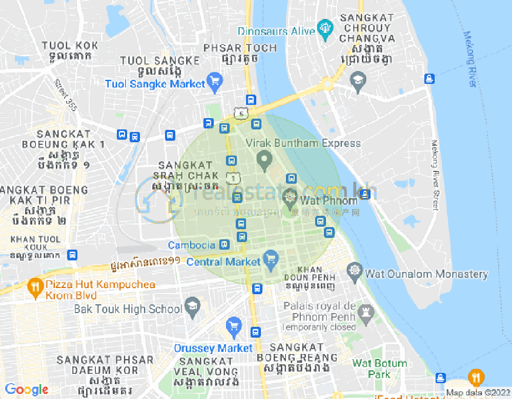 Boeng Reang镇, 隆边区, 金边地图