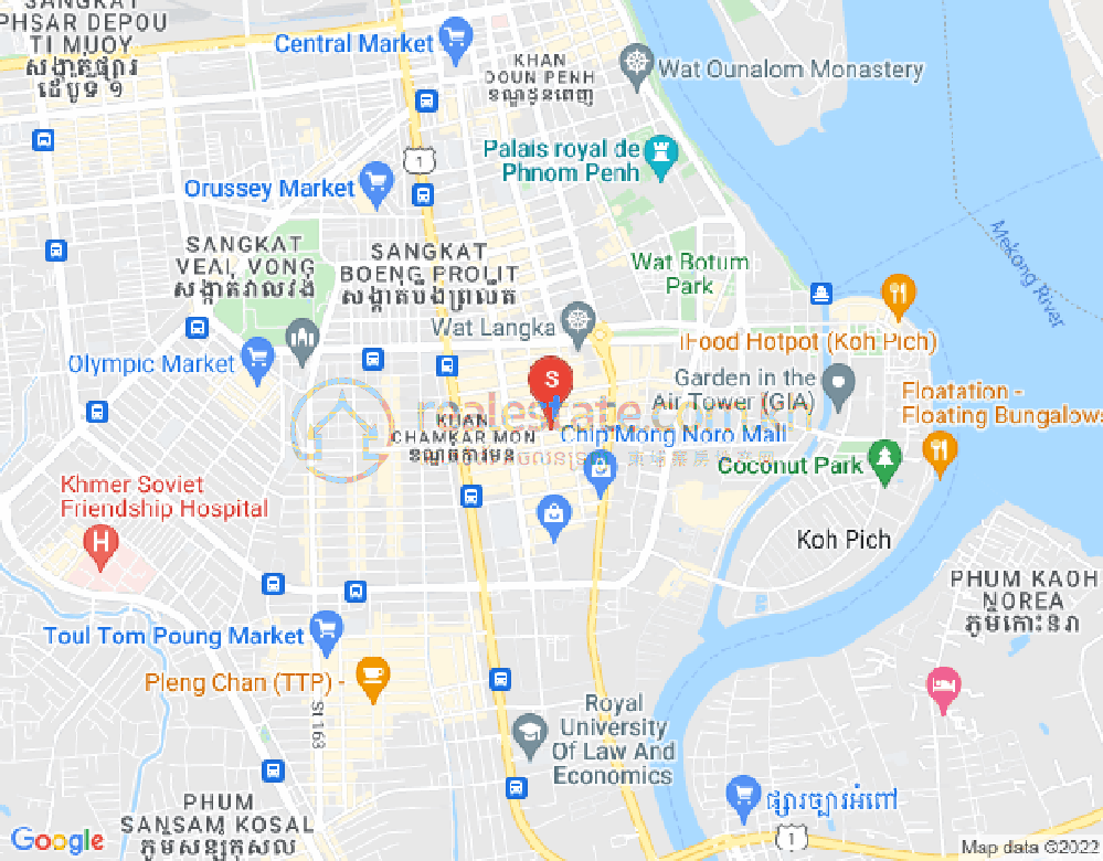 BKK 1, ボンケンコン, プノンペンの地図