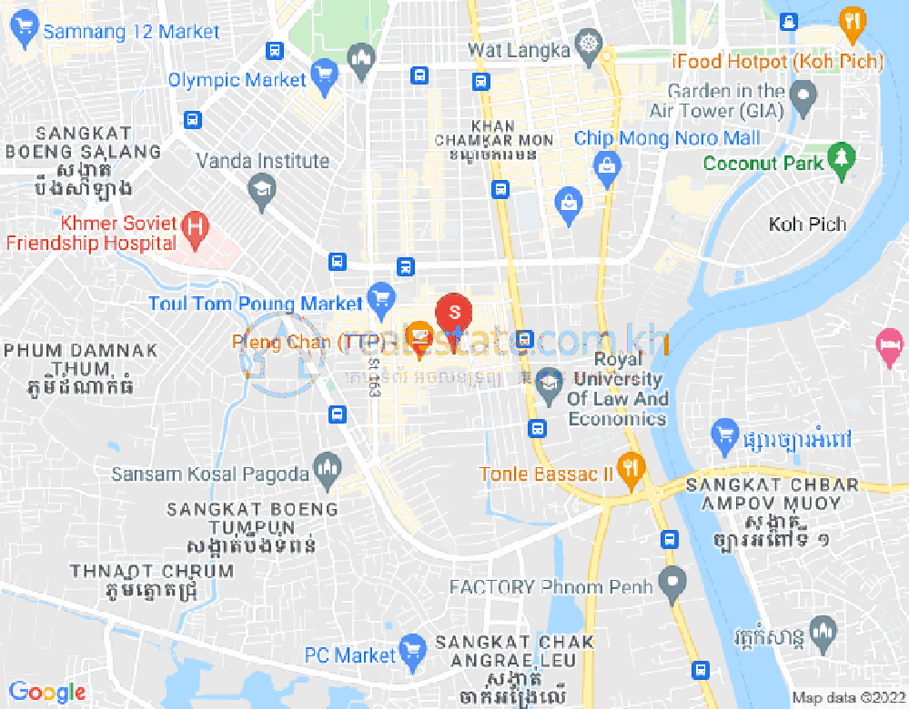 ボエントラベク, チャムカモン, プノンペンの地図