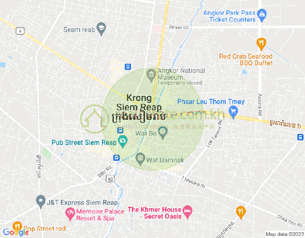 Map of Tepvong Street Tepvong, Svay Dankum, Siem Reap