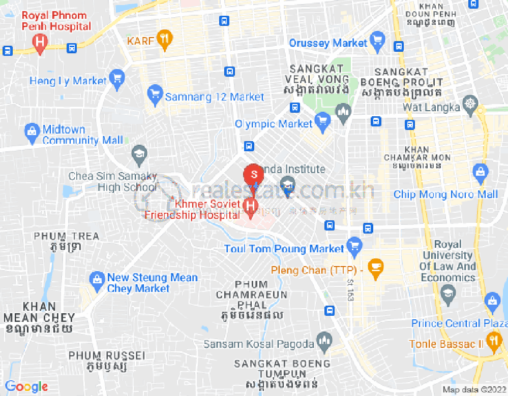 Tumnob Tuek镇, 波哥堪, 金边地图