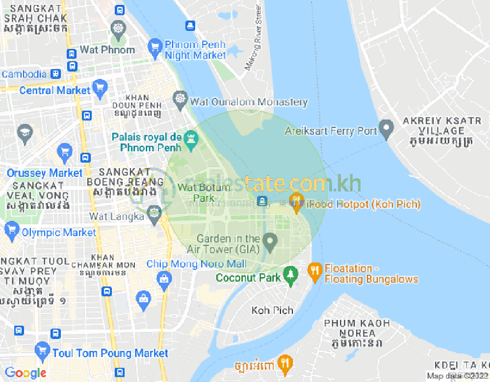 Map of Chakto Mukh, Daun Penh, Phnom Penh