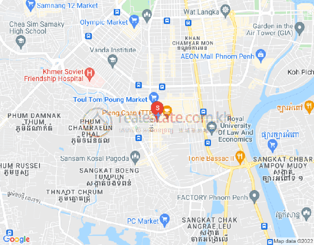 トゥールトンポン1, チャムカモン, プノンペンの地図