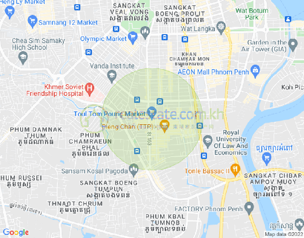 Карта Тул Том Пунг 1, Чамкармон, Пномпень