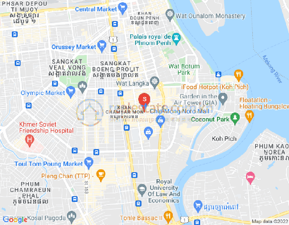 Map of BKK 1, Boeng Keng Kang, Phnom Penh