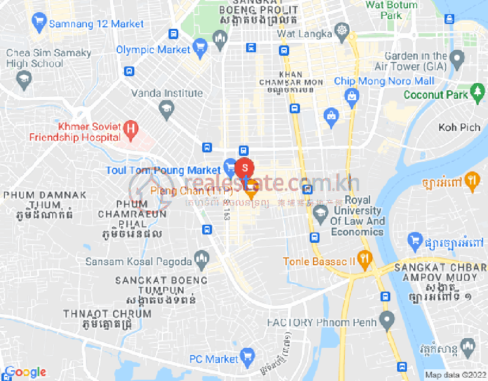 Карта Тул Том Пунг 1, Чамкармон, Пномпень