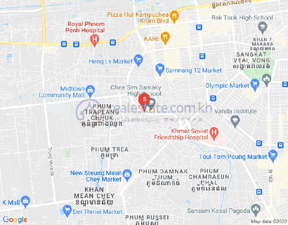 Tuek Thla屯, 森速区, 金边地图