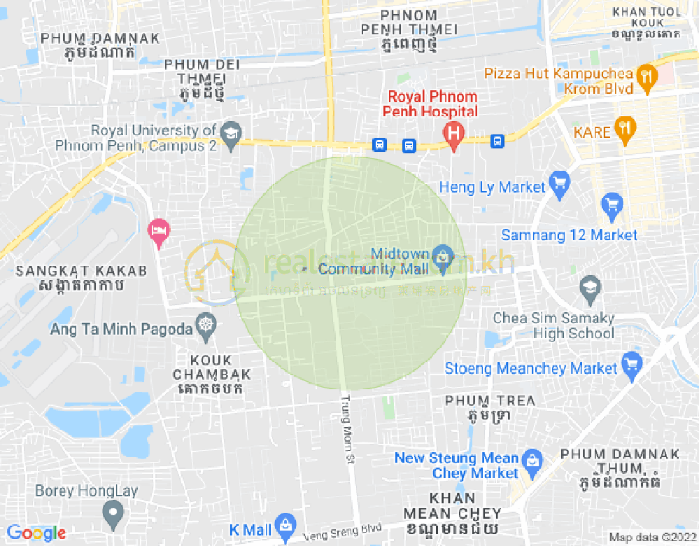 Tuek Thla屯, 森速区, 金边地图