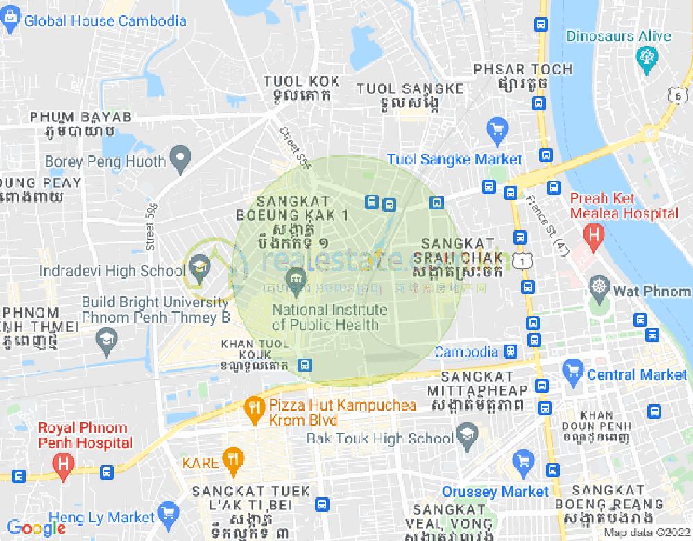万谷湖1分区, 堆谷区, 金边地图