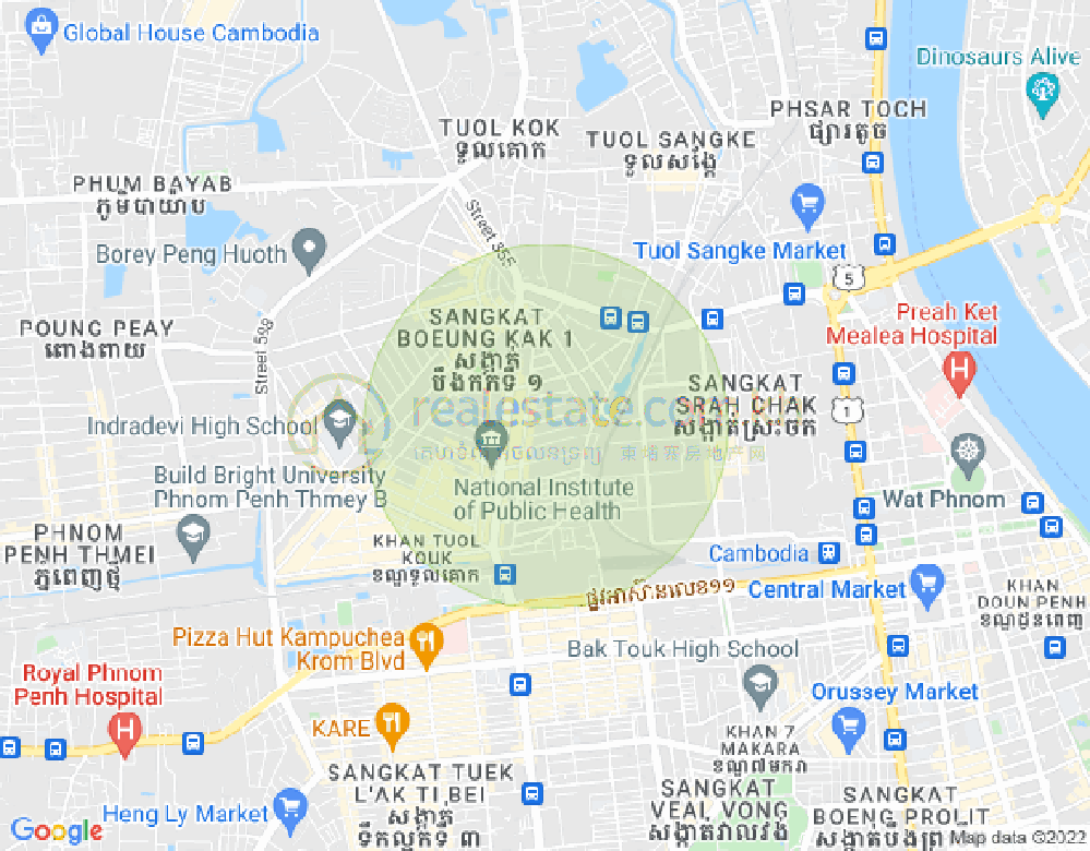 万谷湖1分区, 堆谷区, 金边地图