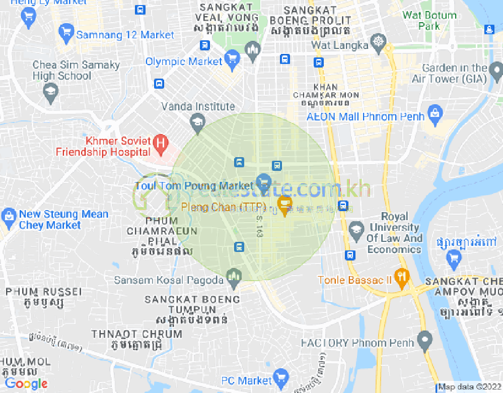 주더분1구역, 짬까몬, 프놈펜 지도
