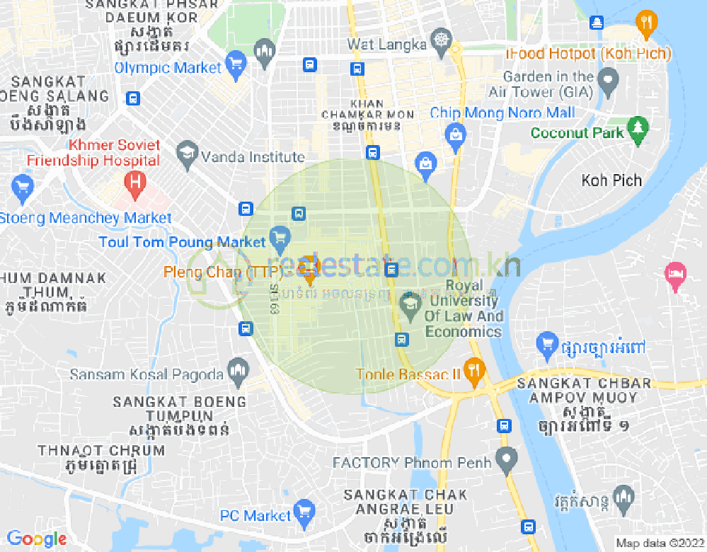 Карта Боенг Трабек, Чамкармон, Пномпень