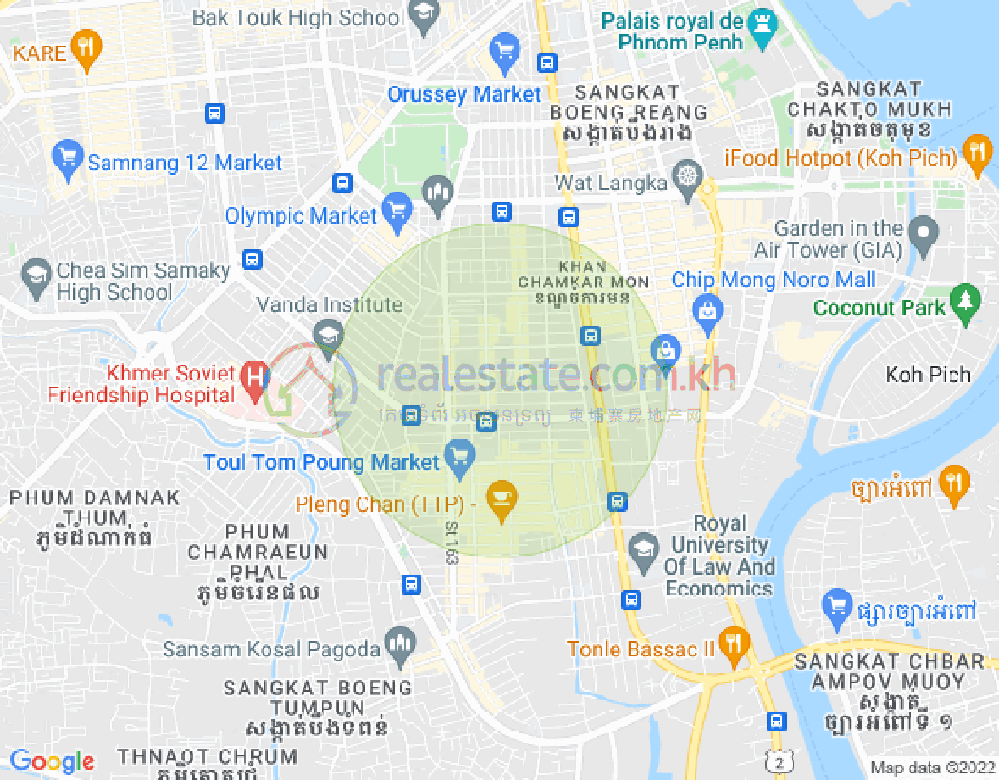 Mapa: BKK 3, Boeng Keng Kang, Phnom Penh