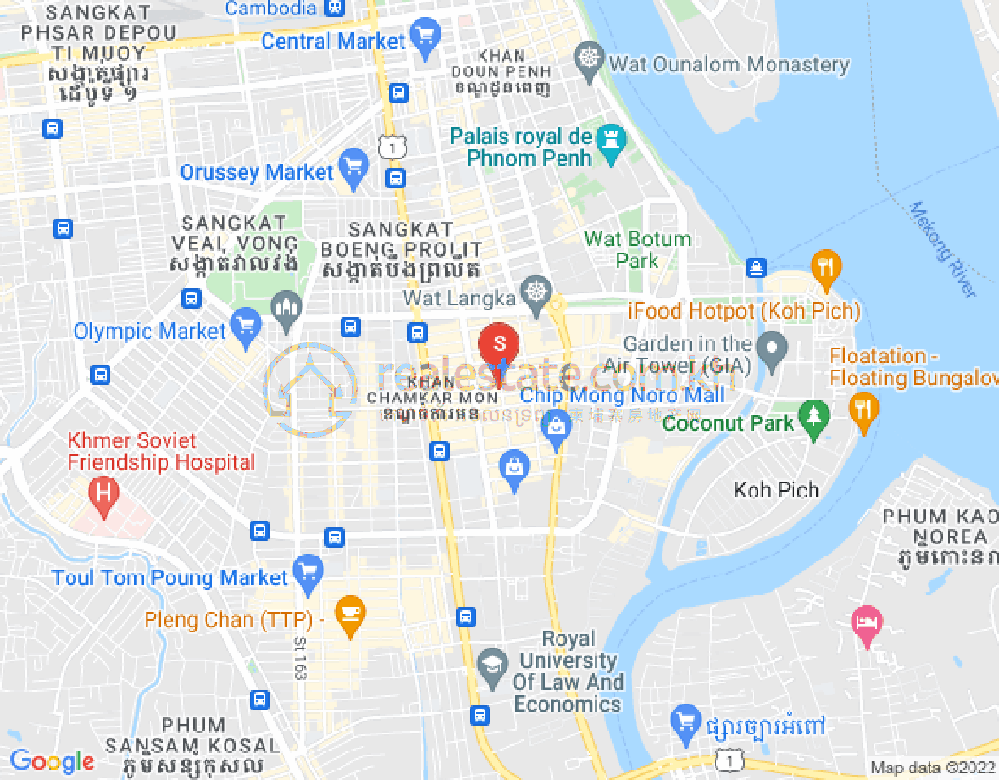 Mapa: BKK 1, Boeng Keng Kang, Phnom Penh