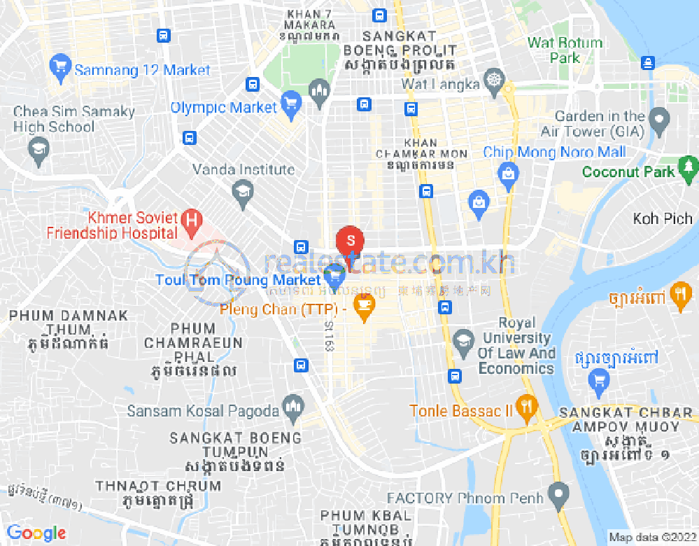 Map of Toul Tum Poung 1, Chamkarmon, Phnom Penh