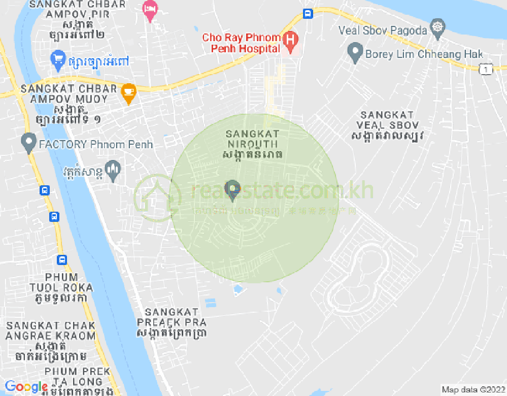 Map of Nirouth, Chbar Ampov, Phnom Penh