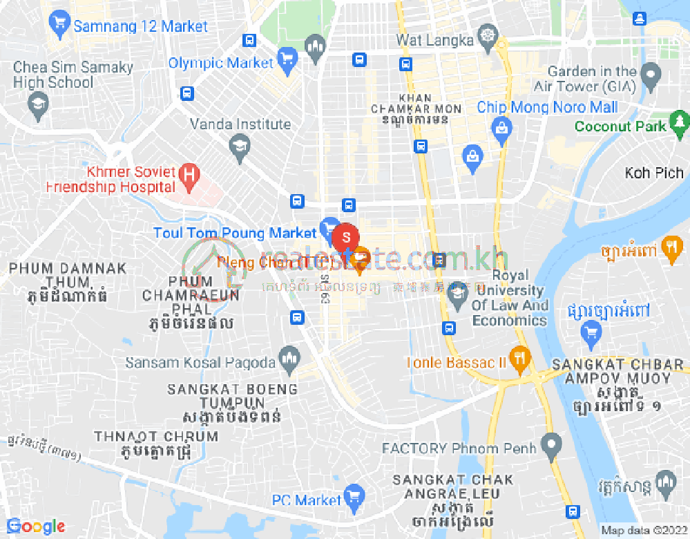Карта Тул Том Пунг 1, Чамкармон, Пномпень