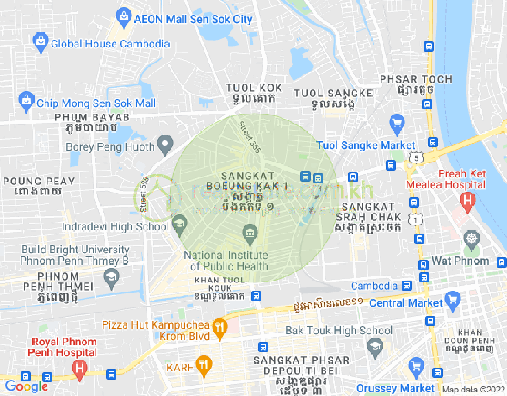 万谷湖1分区, 堆谷区, 金边地图