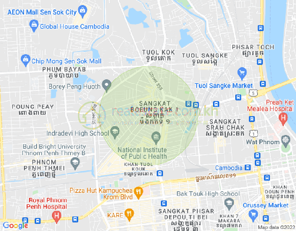 万谷湖1分区, 堆谷区, 金边地图