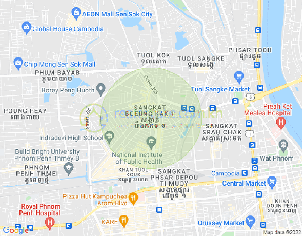 万谷湖1分区, 堆谷区, 金边地图