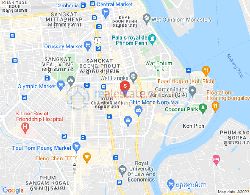 BKK 1, ボンケンコン, プノンペンの地図