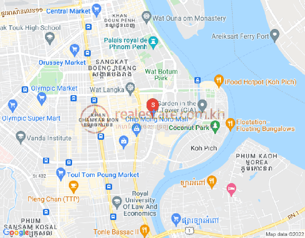 แผนที่ โตนเลบาสัก, จัมการมอน, พนมเปญ