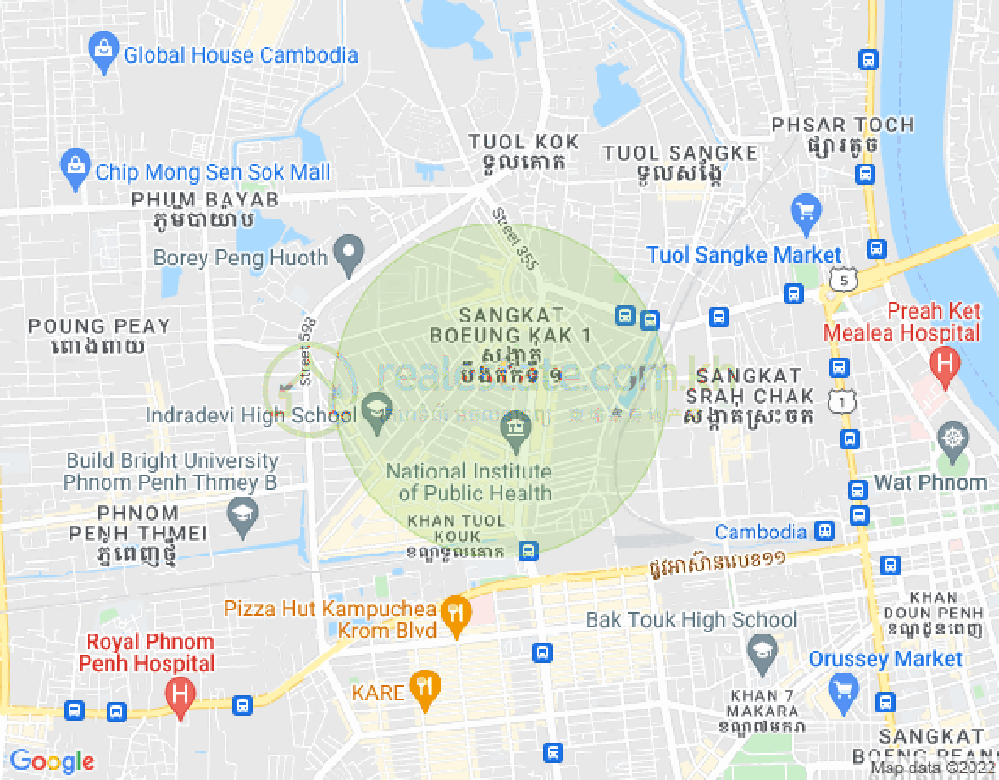 만곡호1구역, 노곡구, 프놈펜 지도