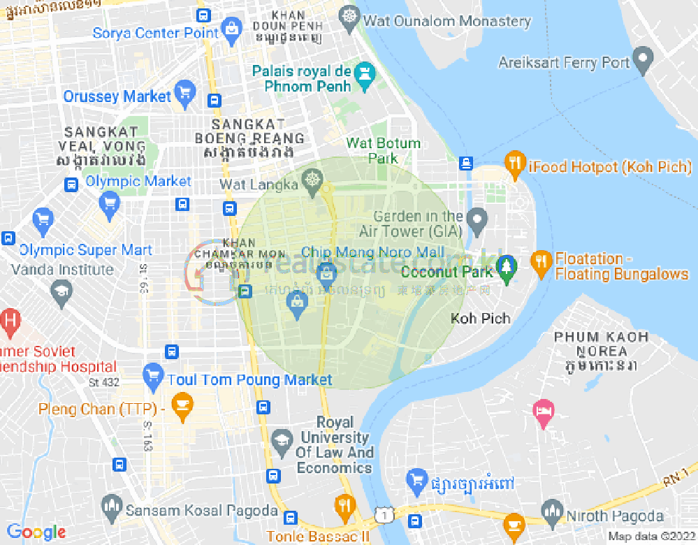 Map of BKK 3, Boeng Keng Kang, Phnom Penh