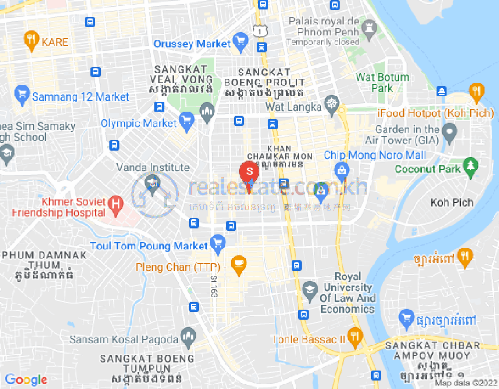 Mapa: BKK 3, Boeng Keng Kang, Phnom Penh