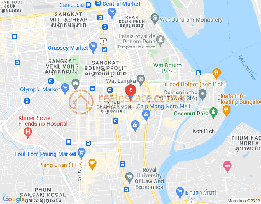 BKK 1, ボンケンコン, プノンペンの地図