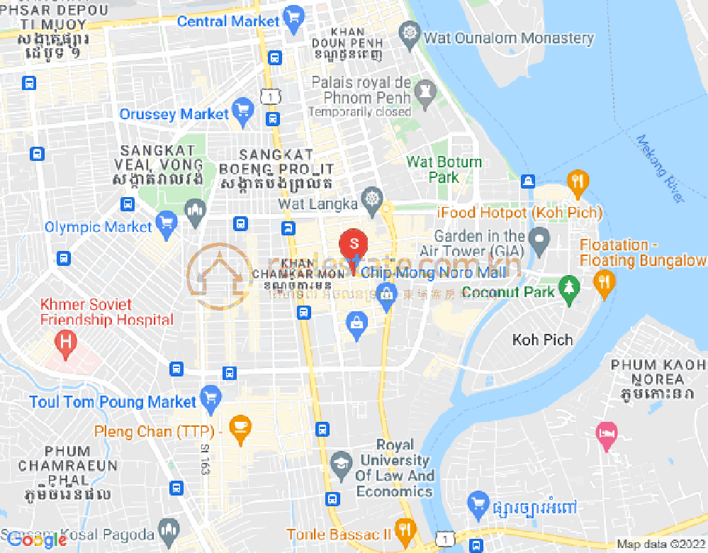Map of BKK 1, Boeng Keng Kang, Phnom Penh