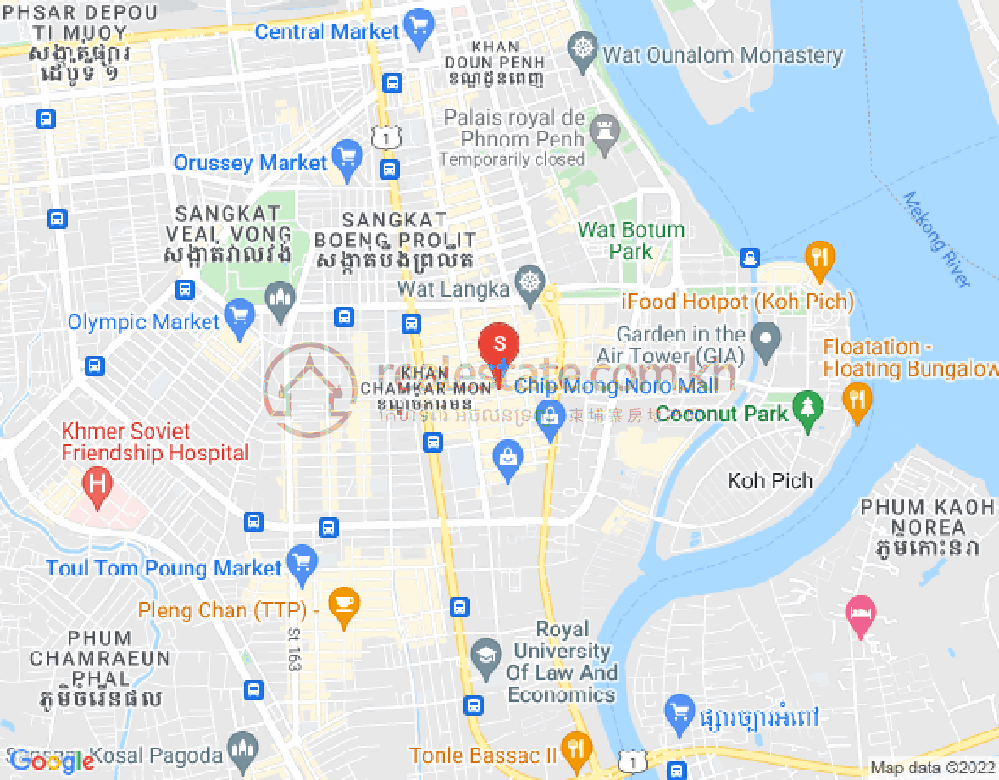 Mapa: BKK 1, Boeng Keng Kang, Phnom Penh