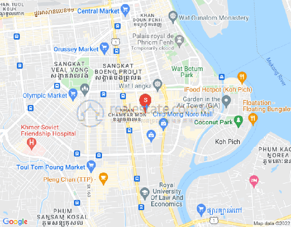 Mapa: BKK 1, Boeng Keng Kang, Phnom Penh