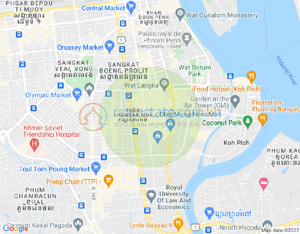Map of BKK 1, Boeng Keng Kang, Phnom Penh
