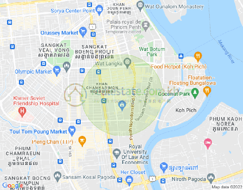 Map of BKK 1, Boeng Keng Kang, Phnom Penh